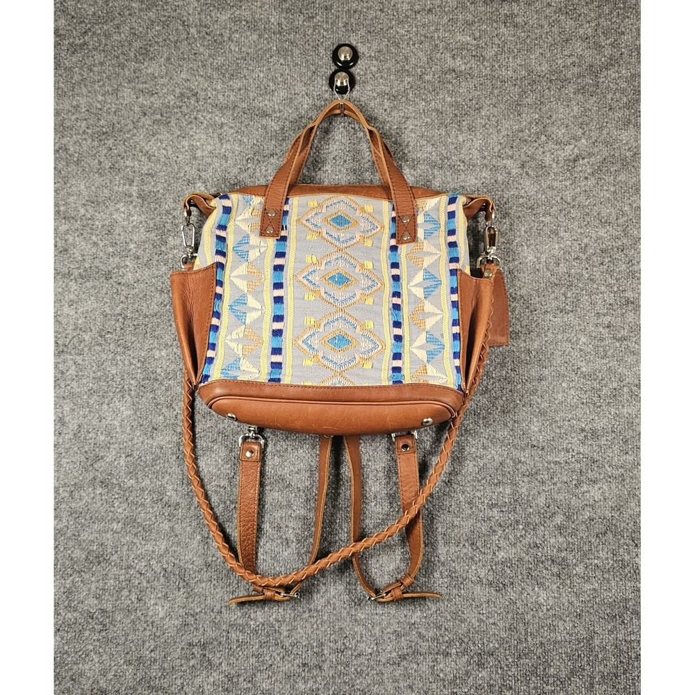Nena & Co. Guatemala Embroidered Convertible Backpack With Wristlet Boho Leather
